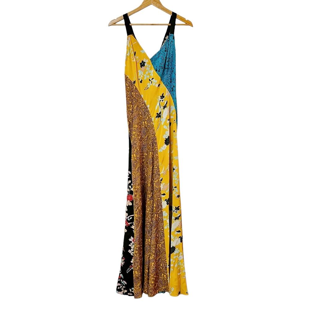 Diane von Furstenberg Paneled Silk Maxi Dress in Calloway / Walden Multi Size 8